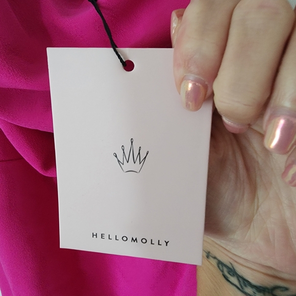 Hello Molly Vibrant Pink One-Shoulder Dress - Picture 7 of 9